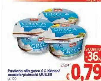 A&O Müller - Passione Alla Greca Yogurt Magro Colato Nocciola 150 G(ml) offerta