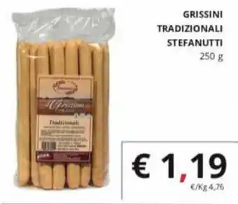 Supermercati Visotto Grissini Tradizionali Stefanutti 250 g offerta