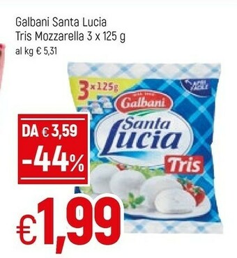 Famila Galbani Santa Lucia Tris Mozzarella 375 G(ml) offerta
