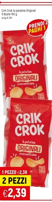 Famila Crik crok Le Patatine Originali 6 Buste offerta