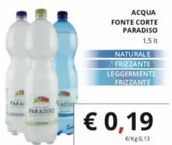 Supermercati Visotto Acqua Fonte Corte Paradiso 1,5 lt offerta