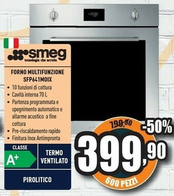 Unieuro Smeg Forno Multifunzione SFP641MOIX offerta