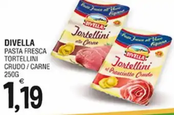 Al Discount Divella Pasta Fresca Tortellini Crudo / Carne 250 g offerta