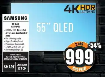 Unieuro Samsung QE55Q95TAT 139,7 Cm (55") 4K Ultra HD Smart TV Wi-Fi Nero, Argento offerta