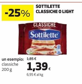 Ipercoop Sottiliete classiche o light offerta
