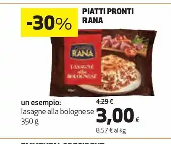 Ipercoop Piatti pronti rana offerta