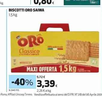 Ipercoop Biscotti oro saiwa 1.5 kg offerta