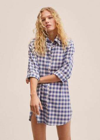 Camicia da notte cotone quadri