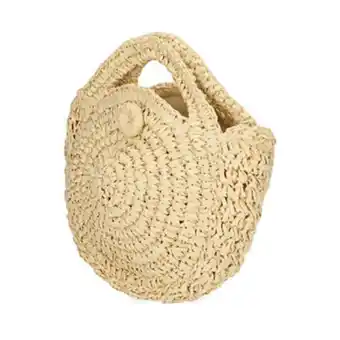 Borsa intrecciata in paglia beige