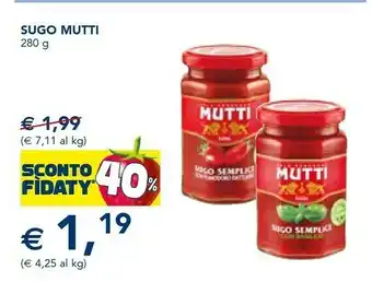 Esselunga Mutti Sugo Pomodoro E Basilico 280 G(ml) offerta