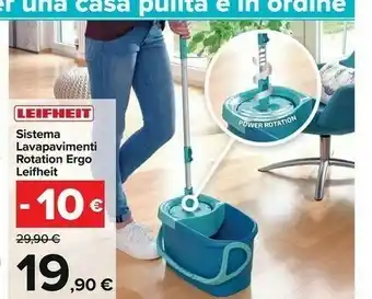 LEIFHEIT Clean Twist Mop Ergo Mobile Sistema A Mocio E Secchio Serbatoio Singolo Blu