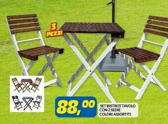 Risparmio Casa Set Bistrot Tavolo Con 2 Sedie offerta