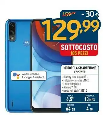 Motorola Moto E7 Power 16,5 Cm (6.5") Dual SIM Ibrida Android 10.0 4G USB Tipo-C 4 GB 64 GB 5000 MAh Blu