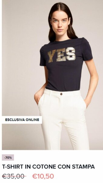 Motivi T-Shirt in Cotone con Stampa offerta