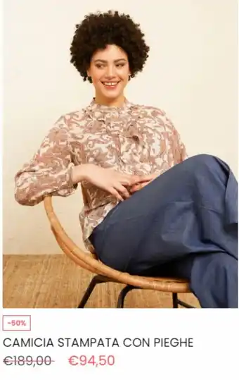 Camicia Stampata con Pieghe