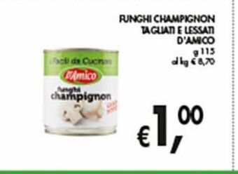 Funghi champignon tagliati e lessati d'amico g 115