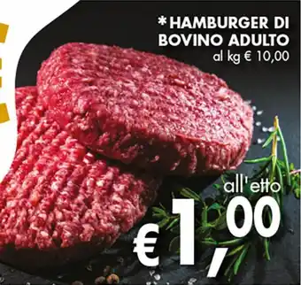 Supermercato Coal * hamburger di bovino adulto offerta