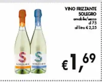 Vino frizzante solegro amabile / secco cl 75