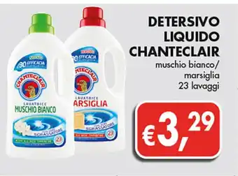 Supermercato Coal Detersivo liquido chanteclair muschio bianco / marsiglia 23 lavaggi offerta