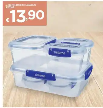 Bennet 6 contenitori per alimenti sistema offerta