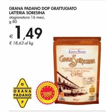 Bennet Grana padano dop grattugiato latteria soresina offerta