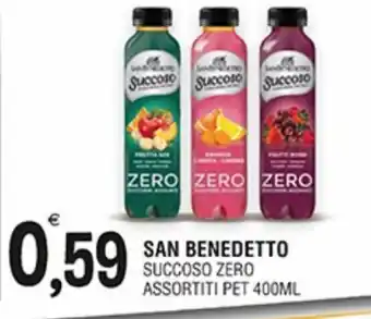 Al Discount San Benedetto Succoso Zero assortiti pet 400 ml offerta