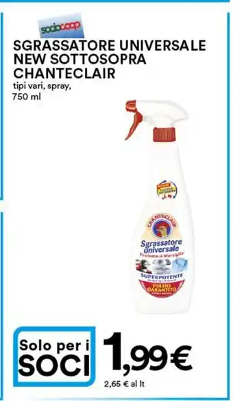 Ipercoop Chanteclair Sgrassatore Universale New Sottosopra tipi vari, spray 750 ml offerta