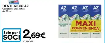 Ipercoop AZ Dentifricio cOMPLETE O Ultra White, 4 x 65 ml offerta