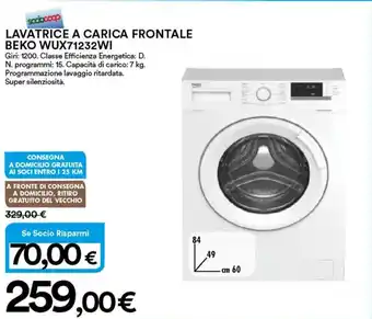 Ipercoop Lavatrice A Carica Frontale Beko WUX1232WI offerta