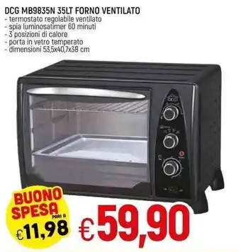 Galassia DCG MB9835N 35LT Forno Ventilato offerta