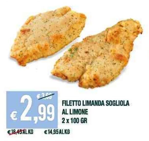 Filetto Limanda Sogliola al Limone 2 x 100 gr offerta di Banco Fresco