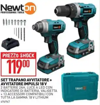 Newton Set Trapano Avvitatore+ Avvitatore Impulsi 18V