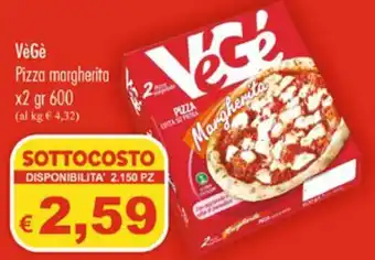 Végé Pizza margherita x2 600 gr