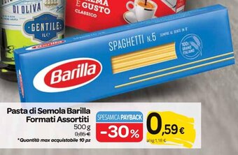 Eolo Barilla pasta di semola formati assortiti 500 g offerta