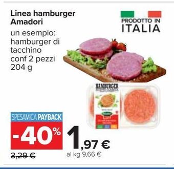 Carrefour Iper Linea hamburger amadori offerta