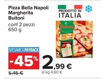 Carrefour Iper Pizza bella napoli margherita buitoni offerta