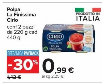 Carrefour Iper Polpa la finissima cirio offerta