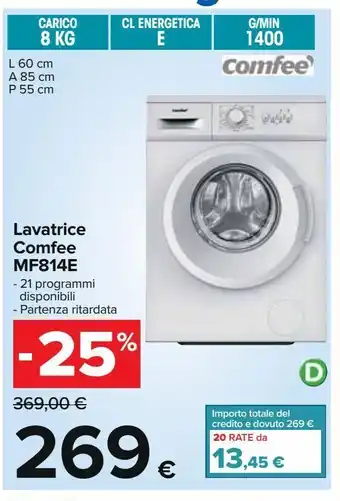 Carrefour Iper Lavatrice comfee offerta
