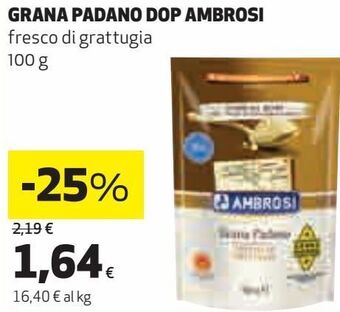 Coop Grana padano dop ambrosi fresco di grattugia offerta