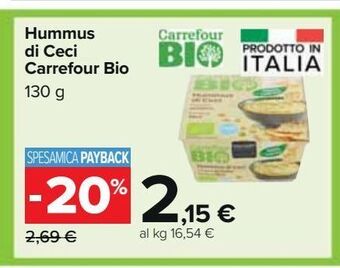 Carrefour Iper Hummus di ceci carrefour bio offerta