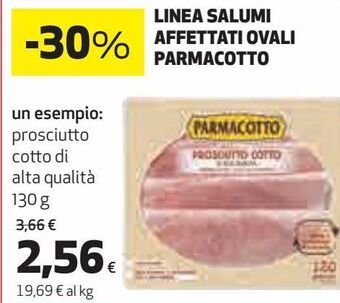 Coop Linea salumi affettati ovali parmacotto un esempio: prosciutto cotto di alta qualitá offerta