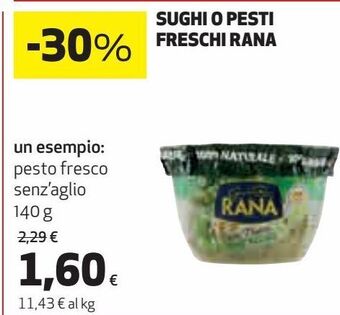 Coop Sughi o pesti freschi rana un esempio: pesto fresco senz'aglio offerta