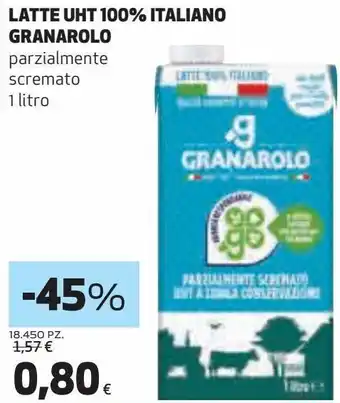Coop Latte uht 100% italiano granarolo parzialmente scremato offerta