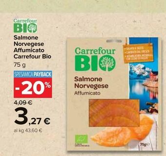 Carrefour Market Salmone norvegese affumicato carrefour bio 75g offerta