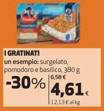 Coop I gratinati un esempio: surgelato pomodoro e basilico offerta
