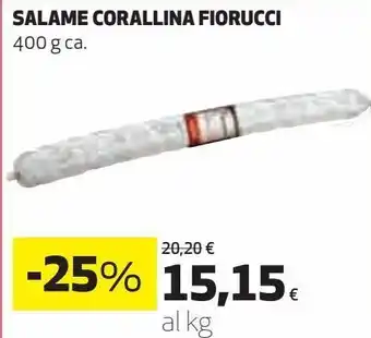 Coop Salame corallina fiorucci offerta