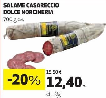 Coop Salame casareccio dolce norcineria offerta
