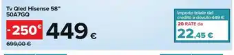 Carrefour Iper Tv qled hisense 58" offerta