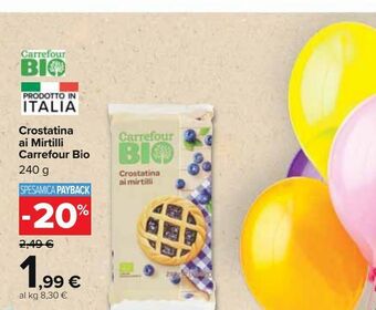 Carrefour Market Crostatina ai mirtilli carrefour bio 240g offerta