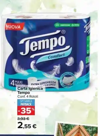 Carrefour Market Carta igienica tempo 4 rotoli offerta